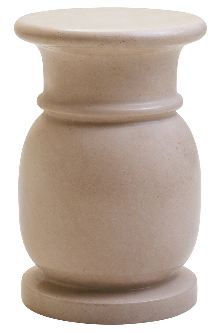 Zoro Cream Marble Stool and Side Table