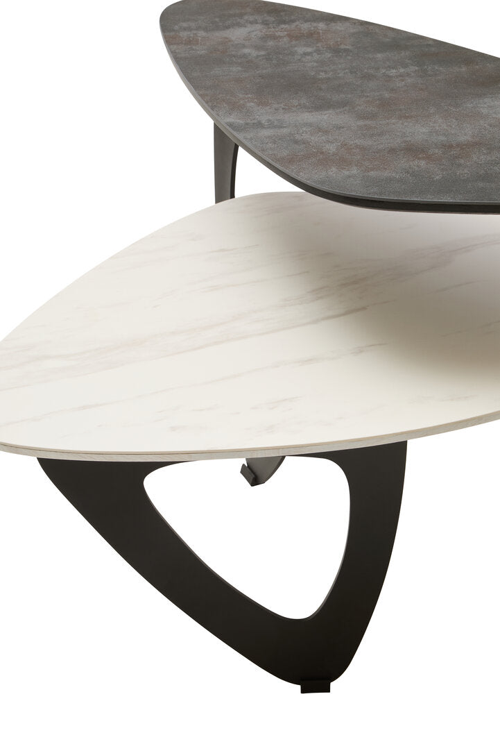 Imperia 2 Tier Small Asymmetrical Ceramic Coffee Table