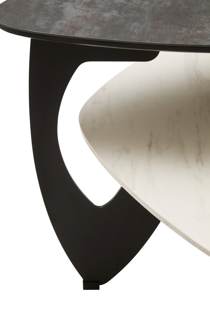 Imperia 2 Tier Small Asymmetrical Ceramic Coffee Table