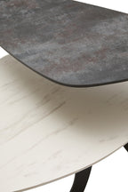 Imperia 2 Tier Small Asymmetrical Ceramic Coffee Table