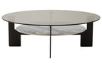 Imperia Round Grey Glass And Ceramic Large Coffee Table