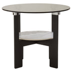 Imperia Round Grey Glass And Ceramic Small Coffee Table