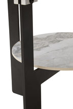 Imperia Round Grey Glass And Ceramic Small Coffee Table