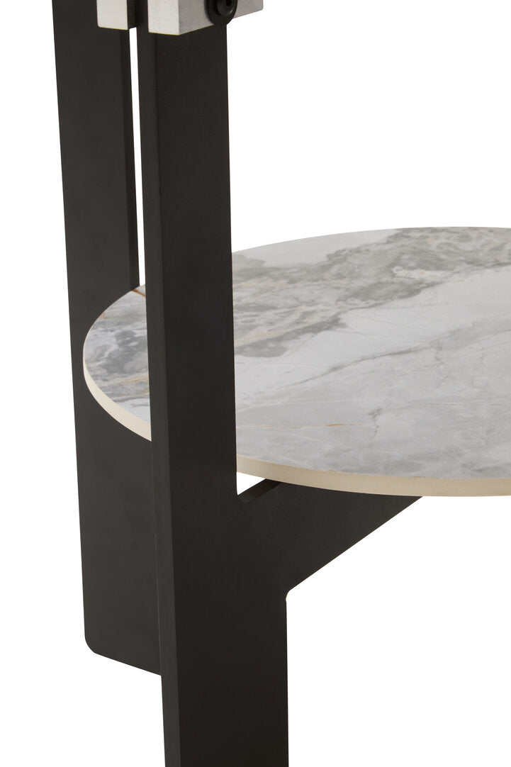 Imperia Round Grey Glass And Ceramic Small Coffee Table