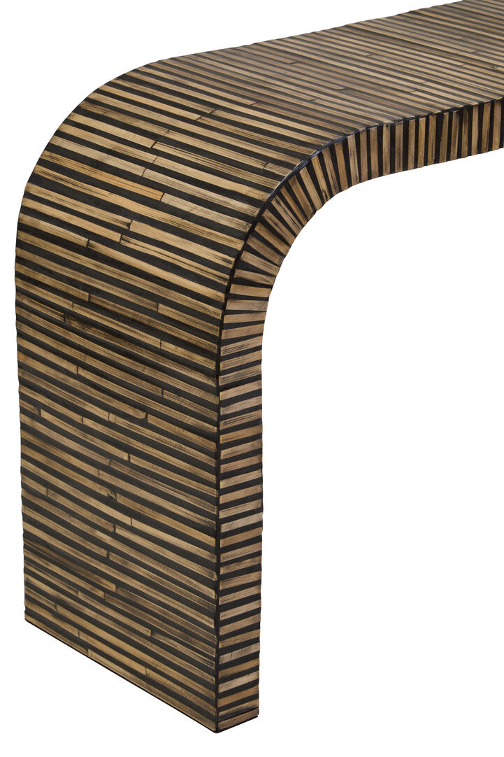 Bambusa Bamboo Inlay Curved Console Table