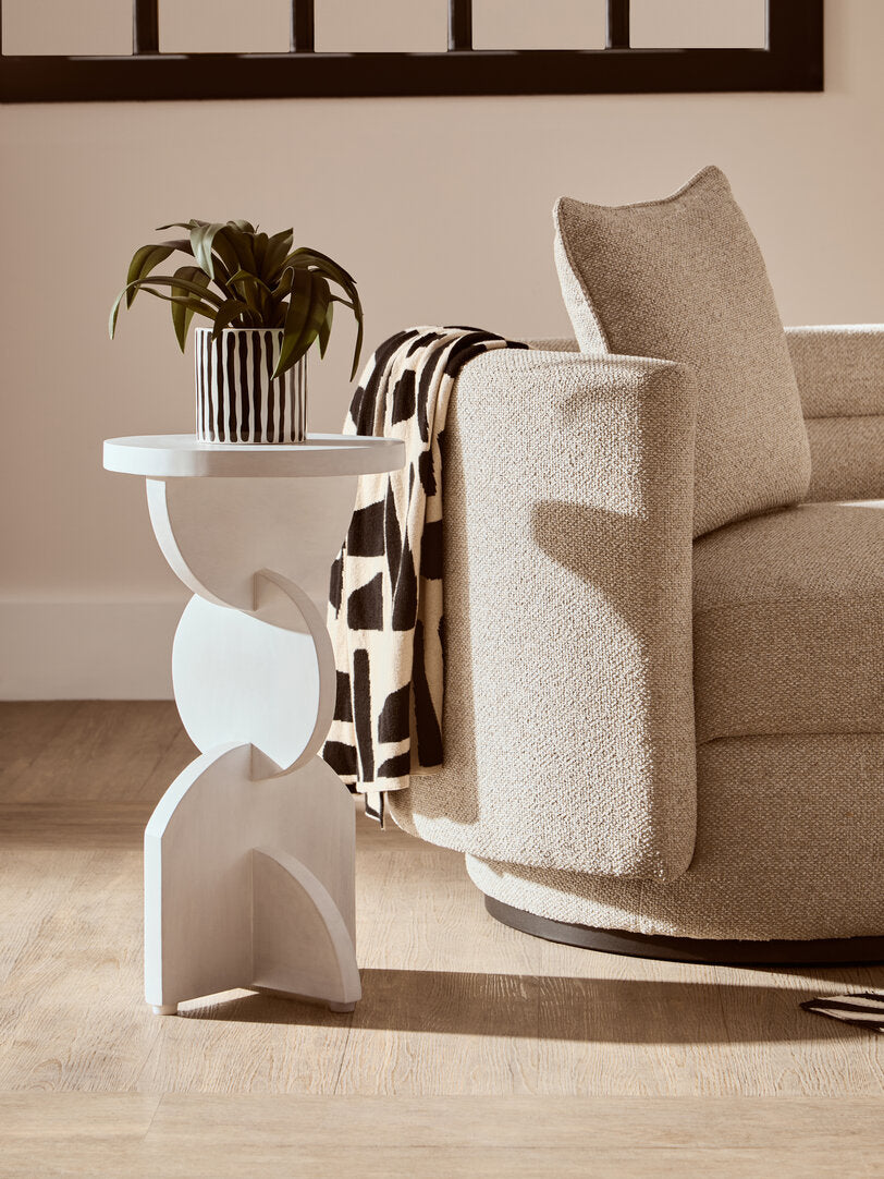 Walsa Whitewash Mango Wood Abstract Side Table