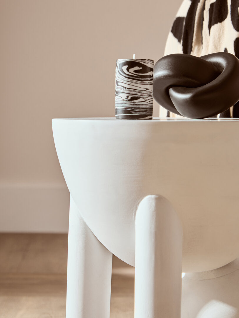 Walsa Whitewash Mango Wood Ball Detail Side Table