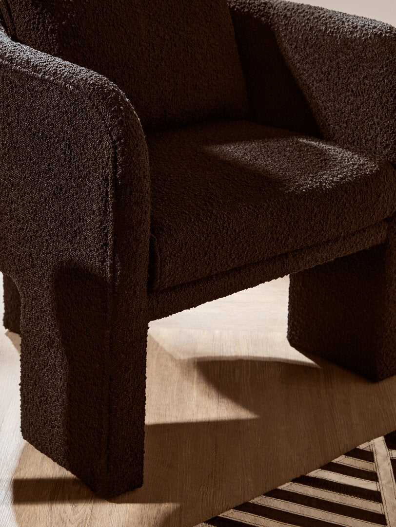 Ozzero Black Boucle Curved Armchair