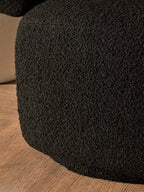 Oliveto Black Boucle Curved Revolving Armchair