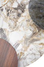 Imperia 3 Tier Round Ceramic Marble Effect Coffee Table