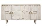 Sita Four Door Whitewash Mango Wood Abstract Sideboard