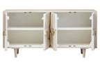 Sita Four Door Whitewash Mango Wood Abstract Sideboard