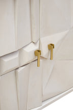 Sita Four Door Whitewash Mango Wood Abstract Sideboard