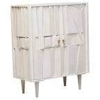 Sita Two Door Whitewash Mango Wood Abstract Cabinet