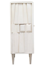 Sita Two Door Whitewash Mango Wood Abstract Cabinet