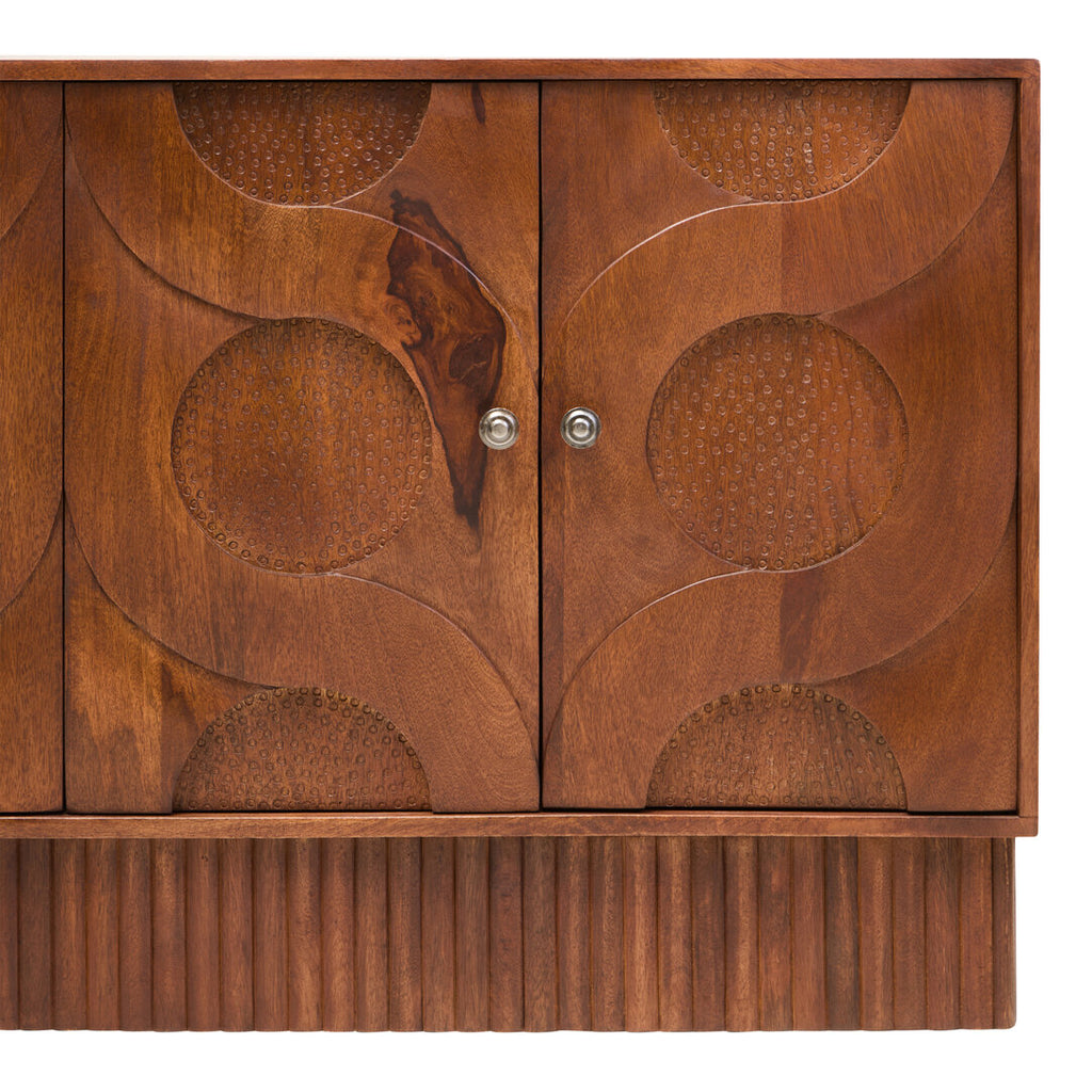 Siva Four Door Mango Wood Hammered Sideboard