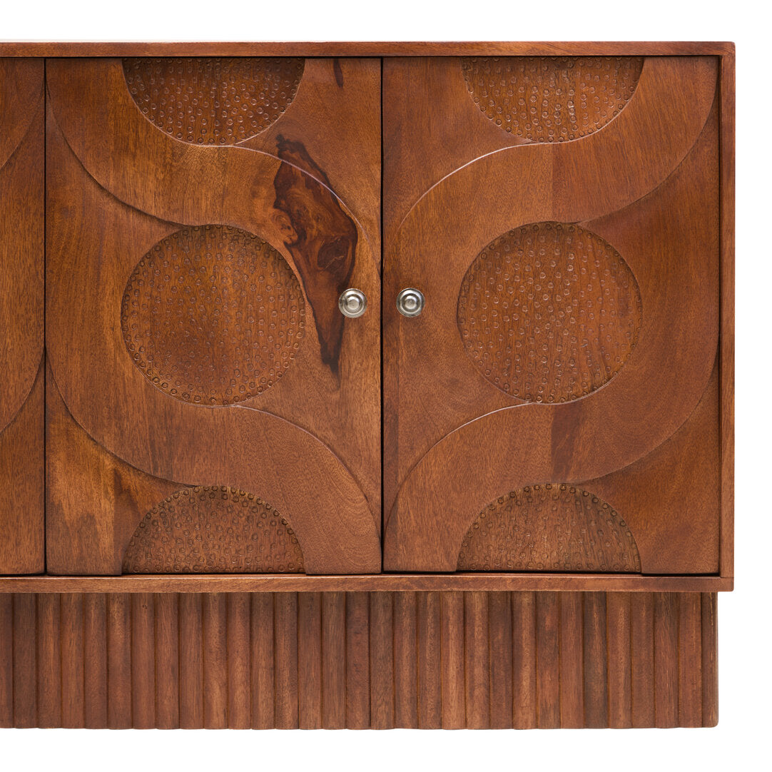 Siva Four Door Mango Wood Hammered Sideboard