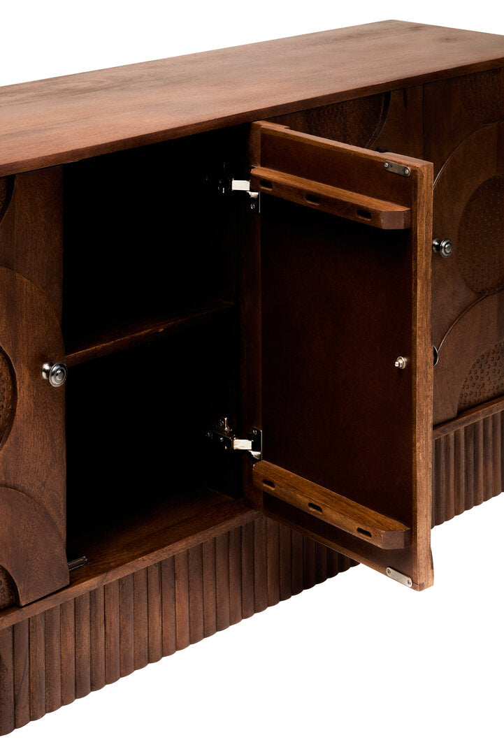 Siva Four Door Mango Wood Hammered Sideboard