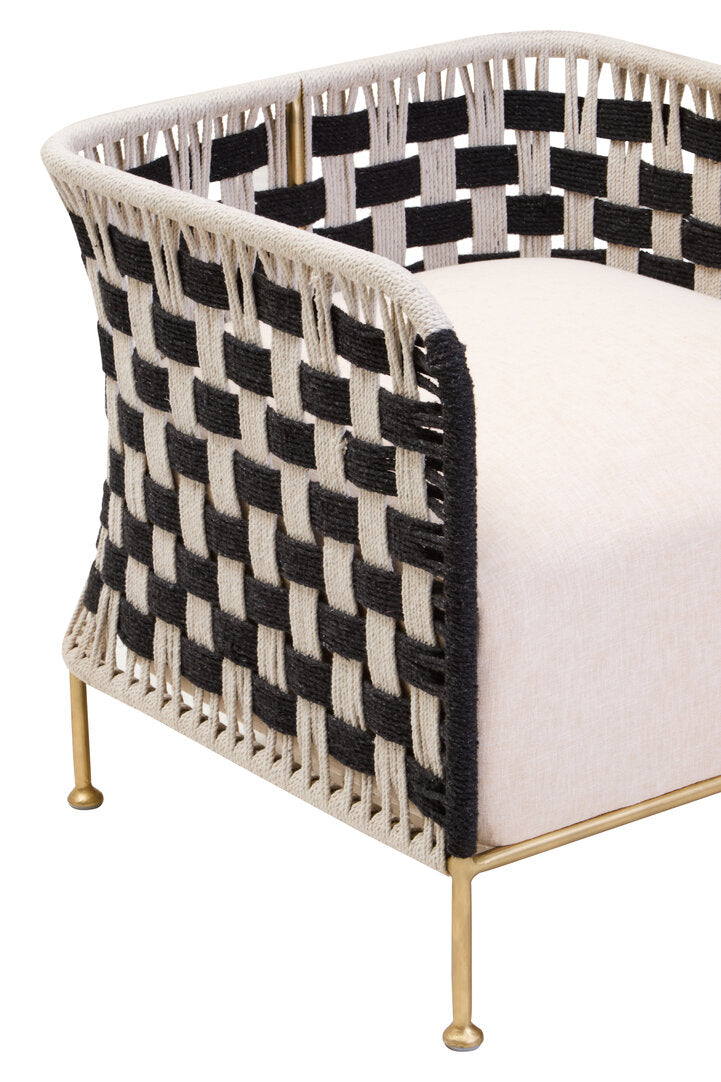 Satna Black And White Jute Chair