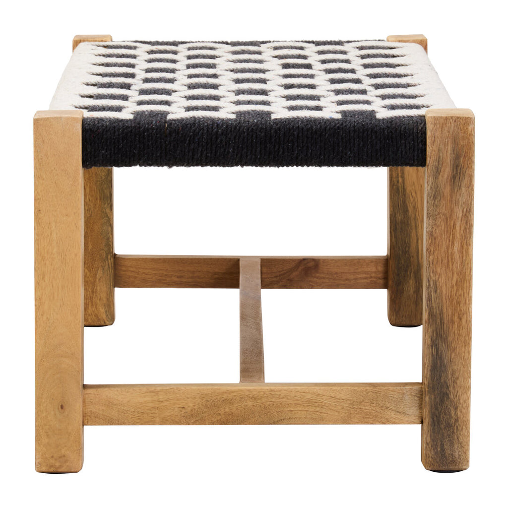 Satna Black And White Jute Bench