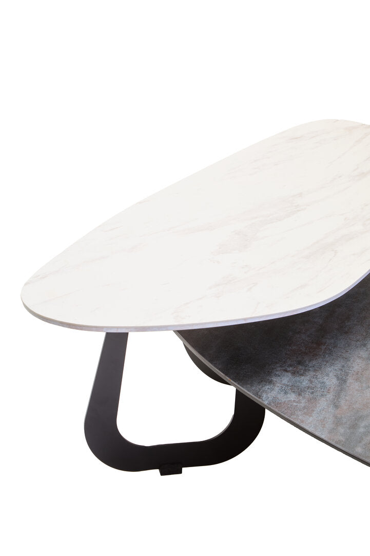 Imperia 2 Tier Large Asymmetrical Ceramic Coffee Table
