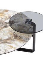Imperia 3 Tier Round Ceramic Marble Effect Coffee Table