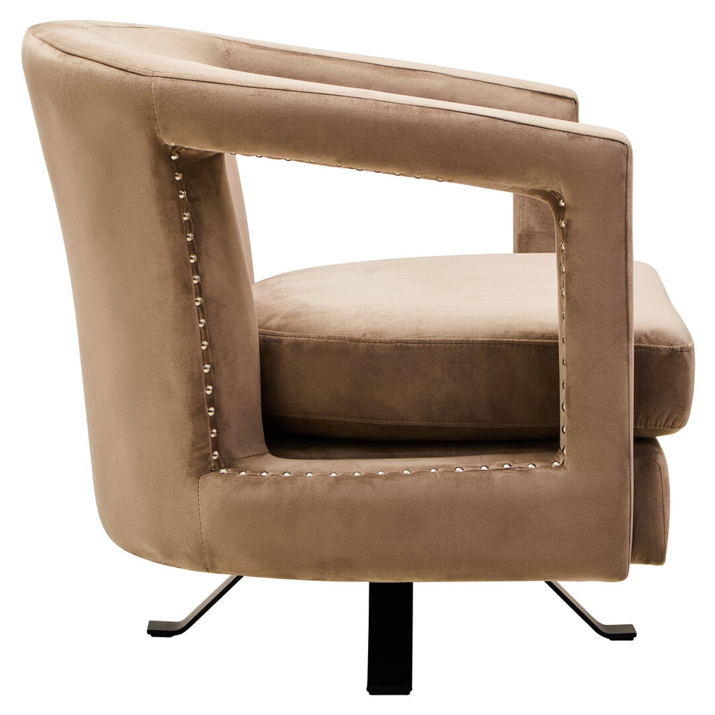 Hestia Mink Velvet Swivel Chair