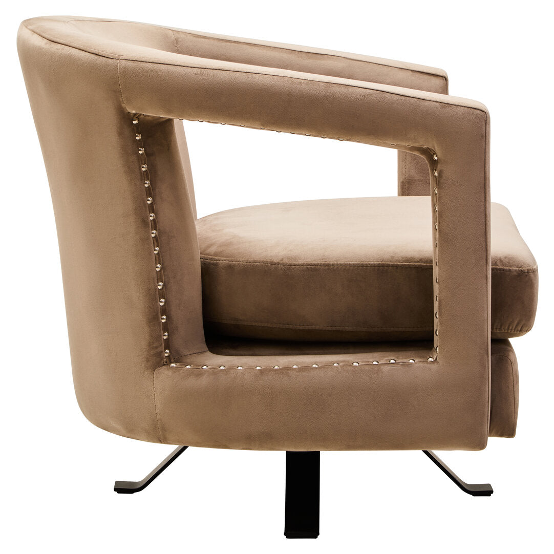 Hestia Mink Velvet Swivel Chair