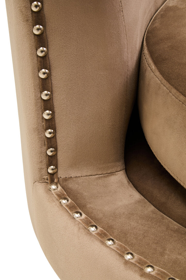 Hestia Mink Velvet Swivel Chair