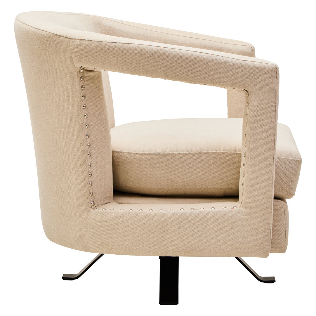Hestia Beige Velvet Swivel Chair