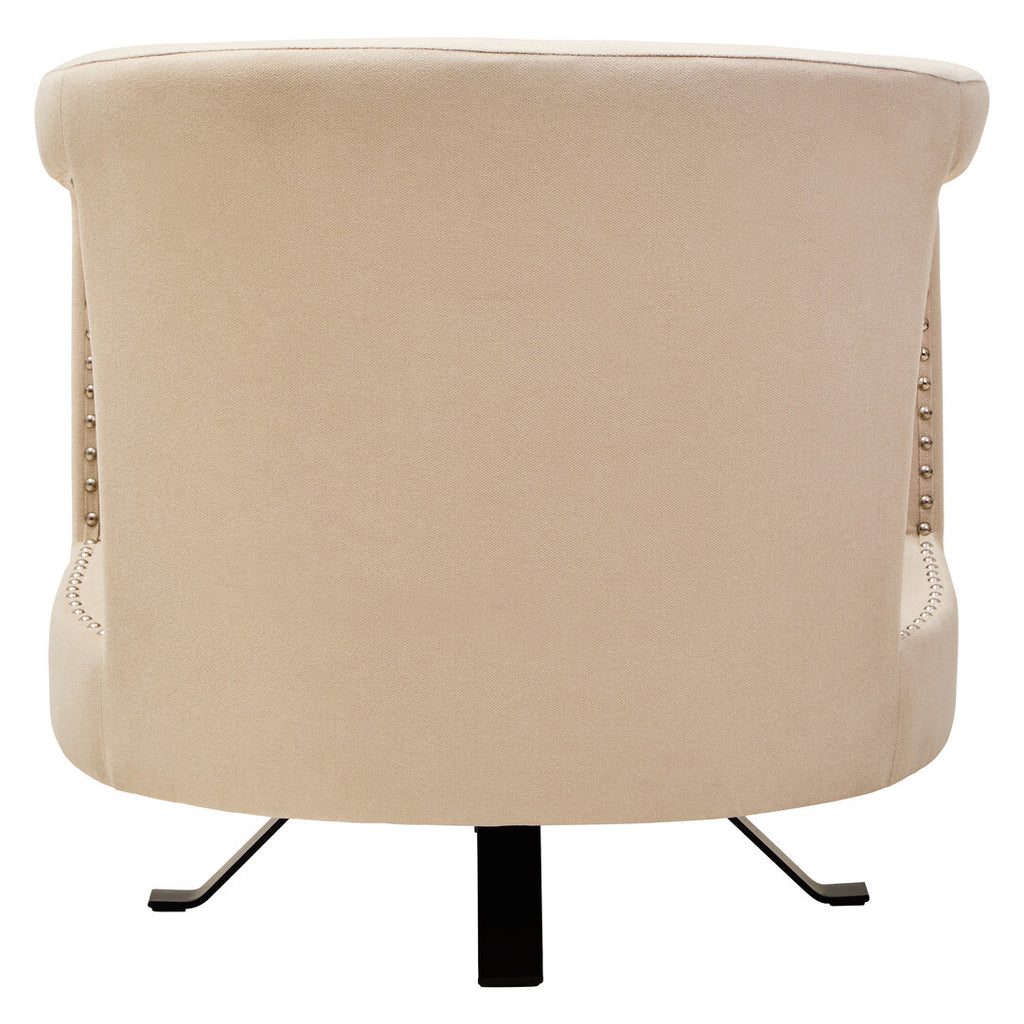 Hestia Beige Velvet Swivel Chair