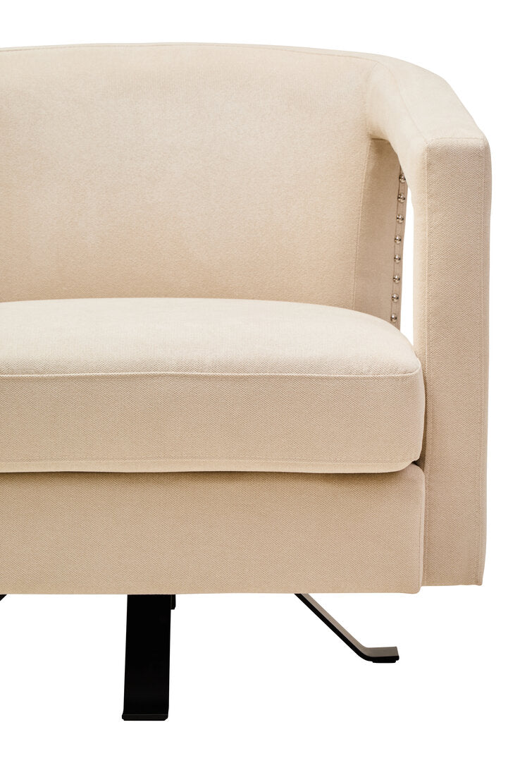 Hestia Beige Velvet Swivel Chair
