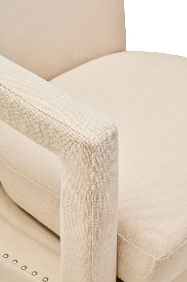 Hestia Beige Velvet Swivel Chair