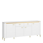 Lazio Sideboard 4 Door 2 Drawer in Alpine White/White Gloss