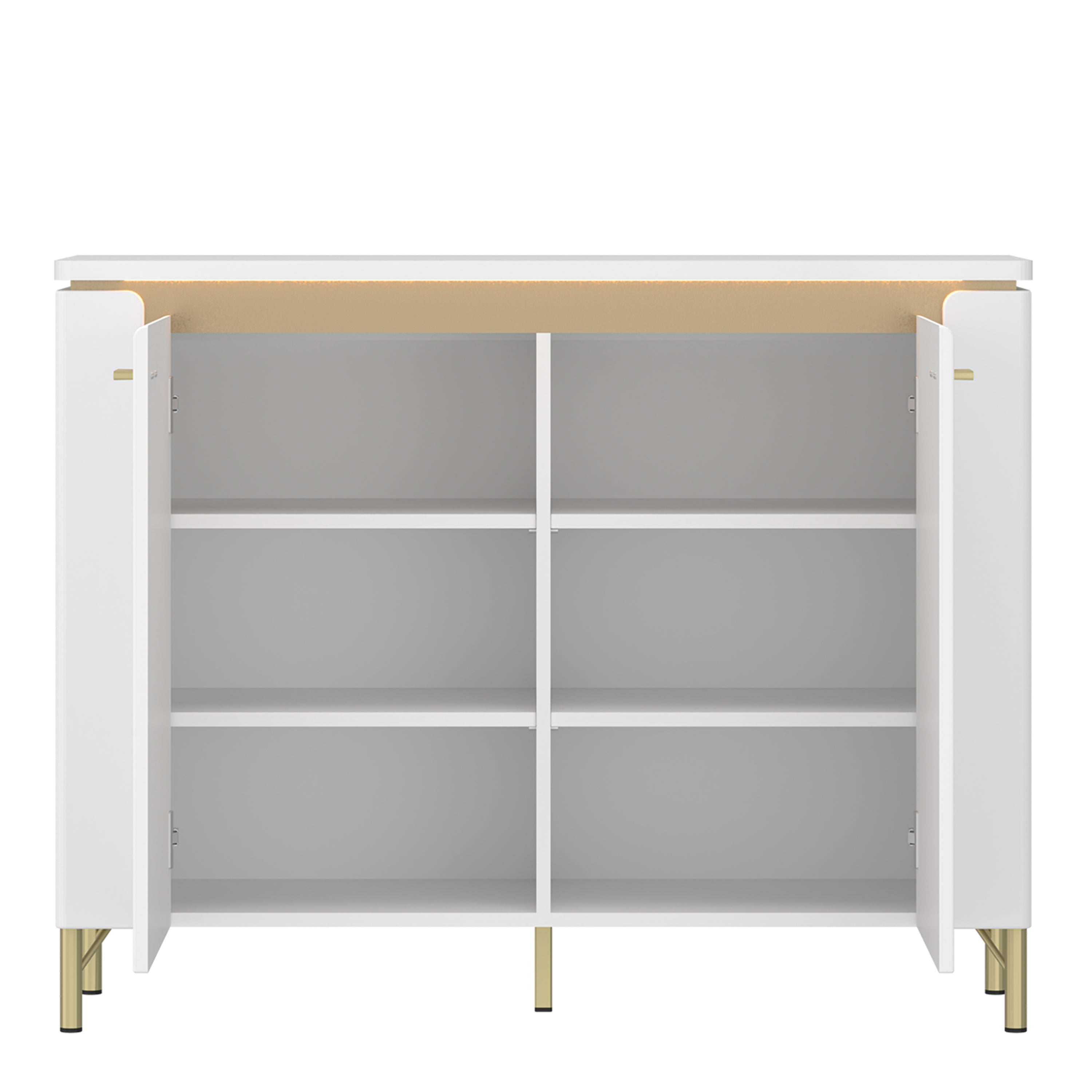 Lazio Sideboard 2 Door in Alpine White/White Gloss