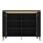 Genoa Sideboard 2 Door in Black Matt/Gold