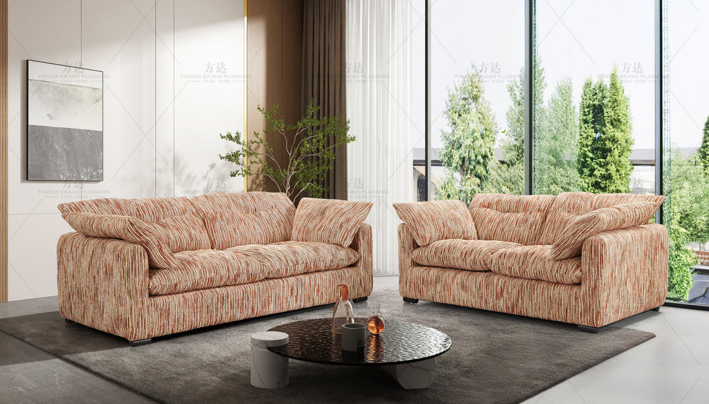 Quetta Sofa Rust Beige 3 Seater