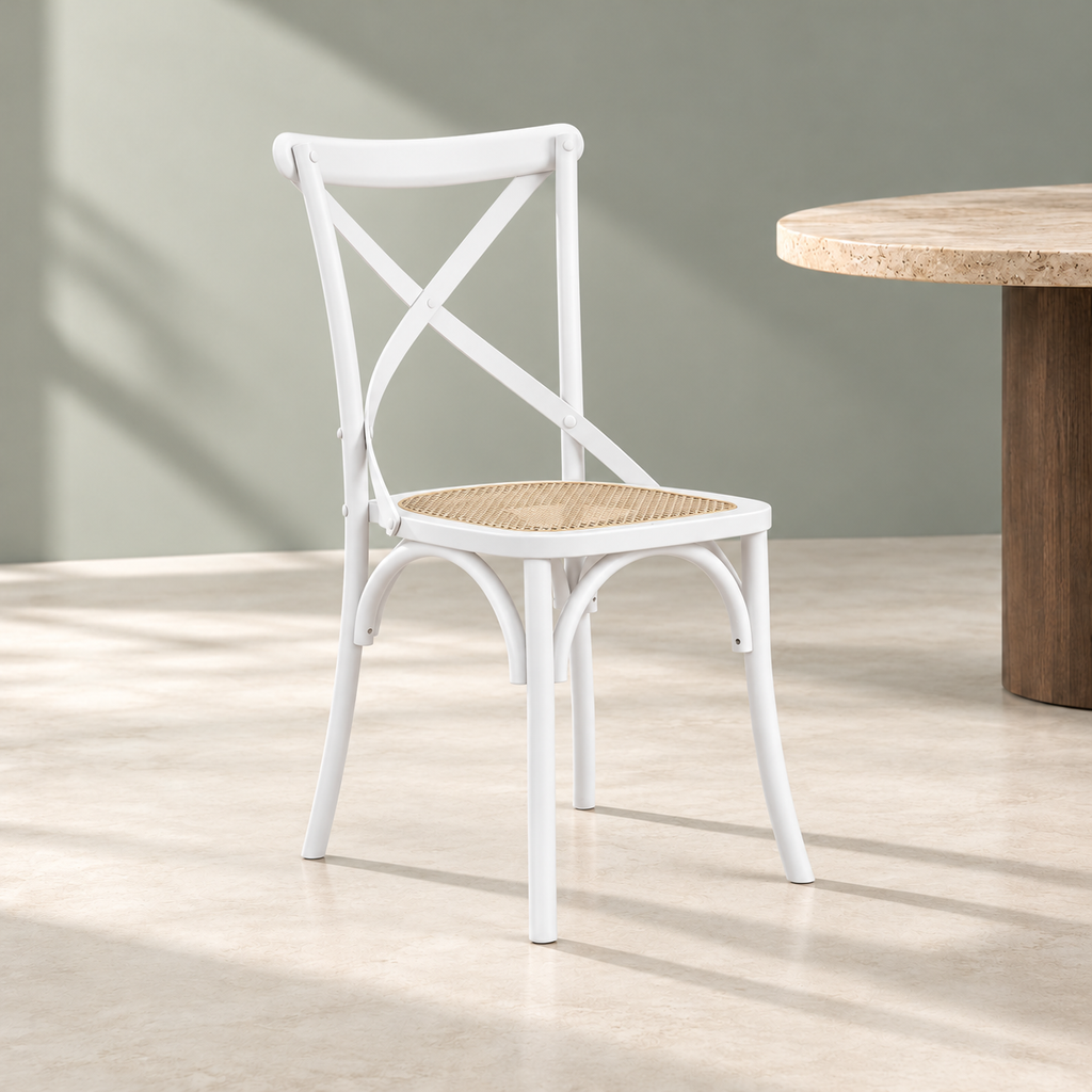 FITZROY WHITE / CANE DINING CHAIR (Set Of 2)