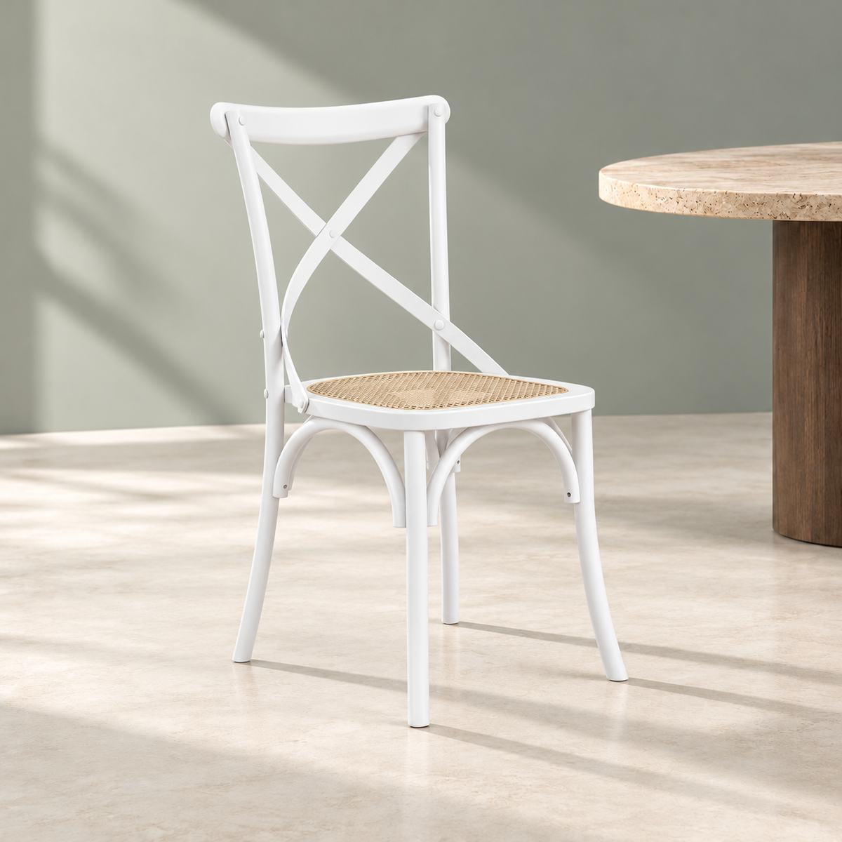 FITZROY WHITE / CANE DINING CHAIR (Set Of 2)