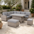 Large Corner Rising Dining Set Grey