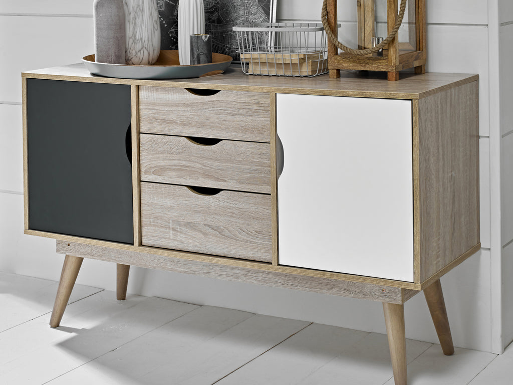 Scandi Oak 2 Door Sideboard Grey