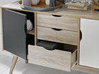 Scandi Oak 2 Door Sideboard Grey