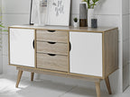 Scandi Oak 2 Door Sideboard White
