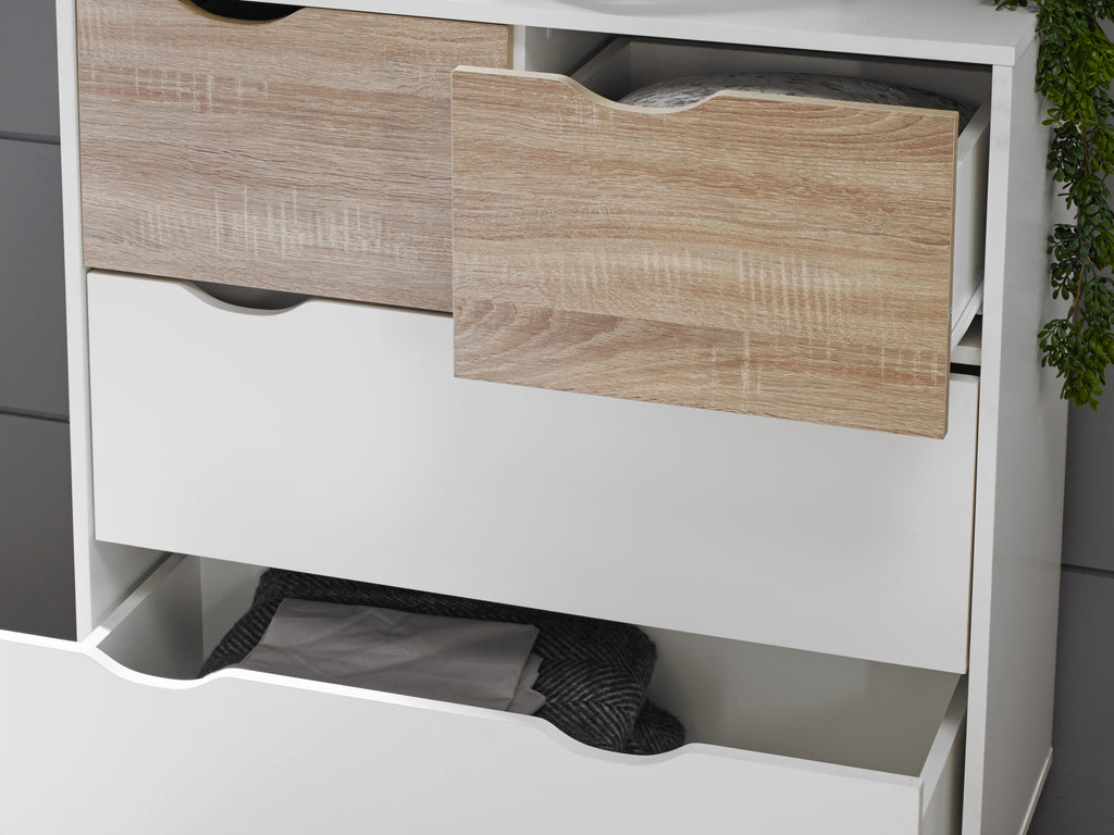 Stockholm 4 Drawer Chest White-Oak