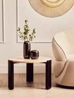 Palermo Round Cream Marble Top Small Coffee Table