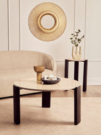 Palermo Cream Marble Top Round Side Table