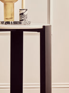 Palermo White Marble Top Round Side Table