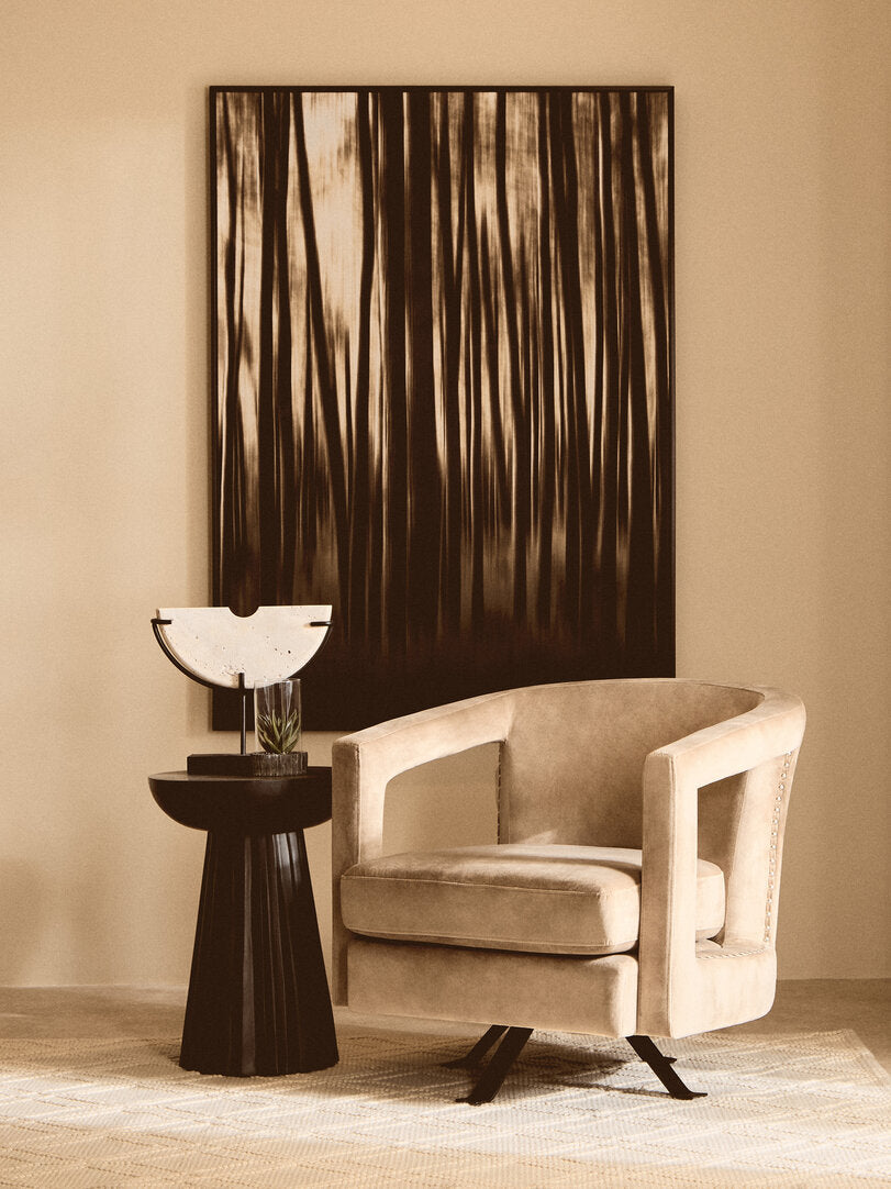 Hestia Mink Velvet Swivel Chair