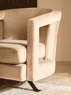 Hestia Mink Velvet Swivel Chair