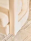 Hestia Beige Velvet Swivel Chair